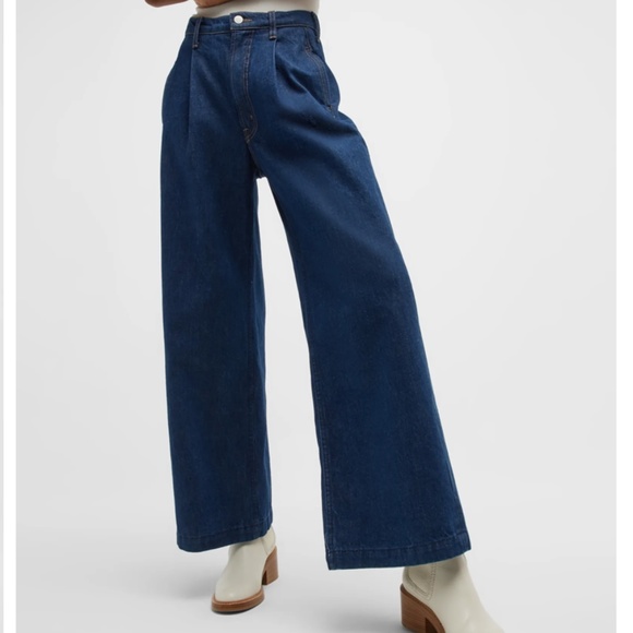 NWT $248 MOTHER The High Waist Pleated Push Pop Nerdy Jeans in size 30! - Picture 5 of 7